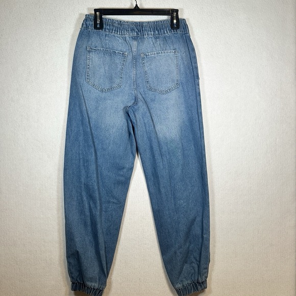 Forever 21 Womens Drawstring Blue Jean Pants Medium - Picture 2 of 8